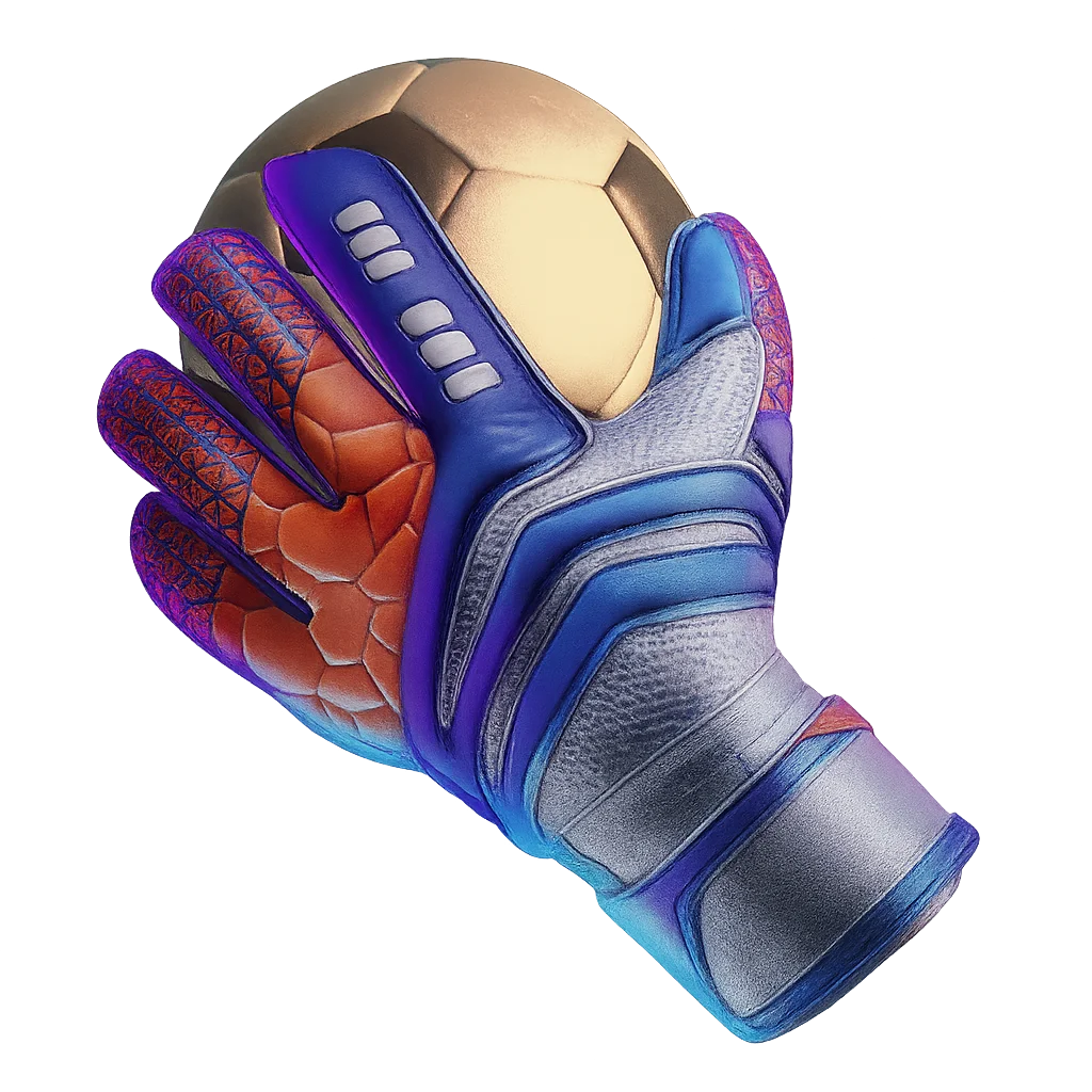 Guante de fútbol con balón